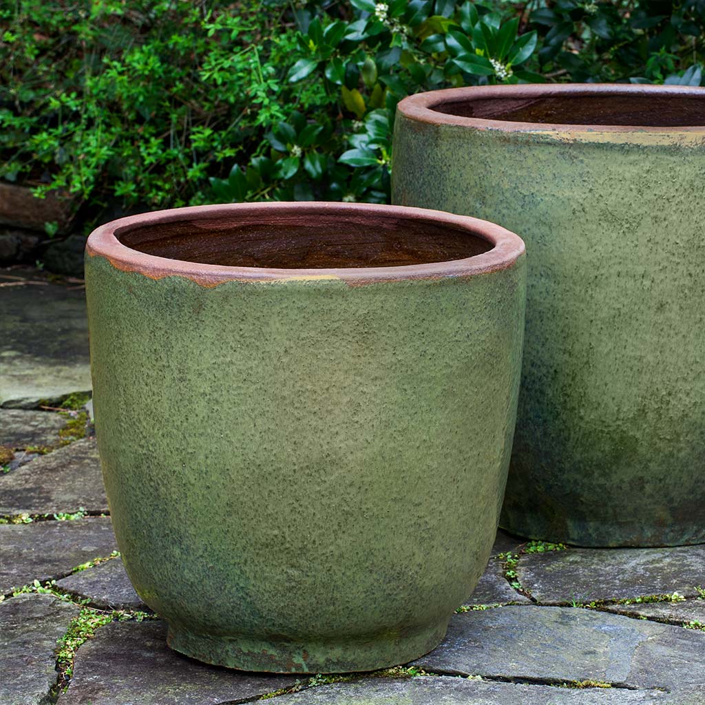 Nari Planter Set (terracotta In Rustic Green)