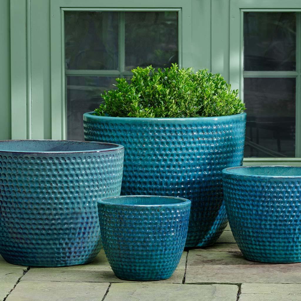 Coin Pot Planter Set (terracotta In Aqua)