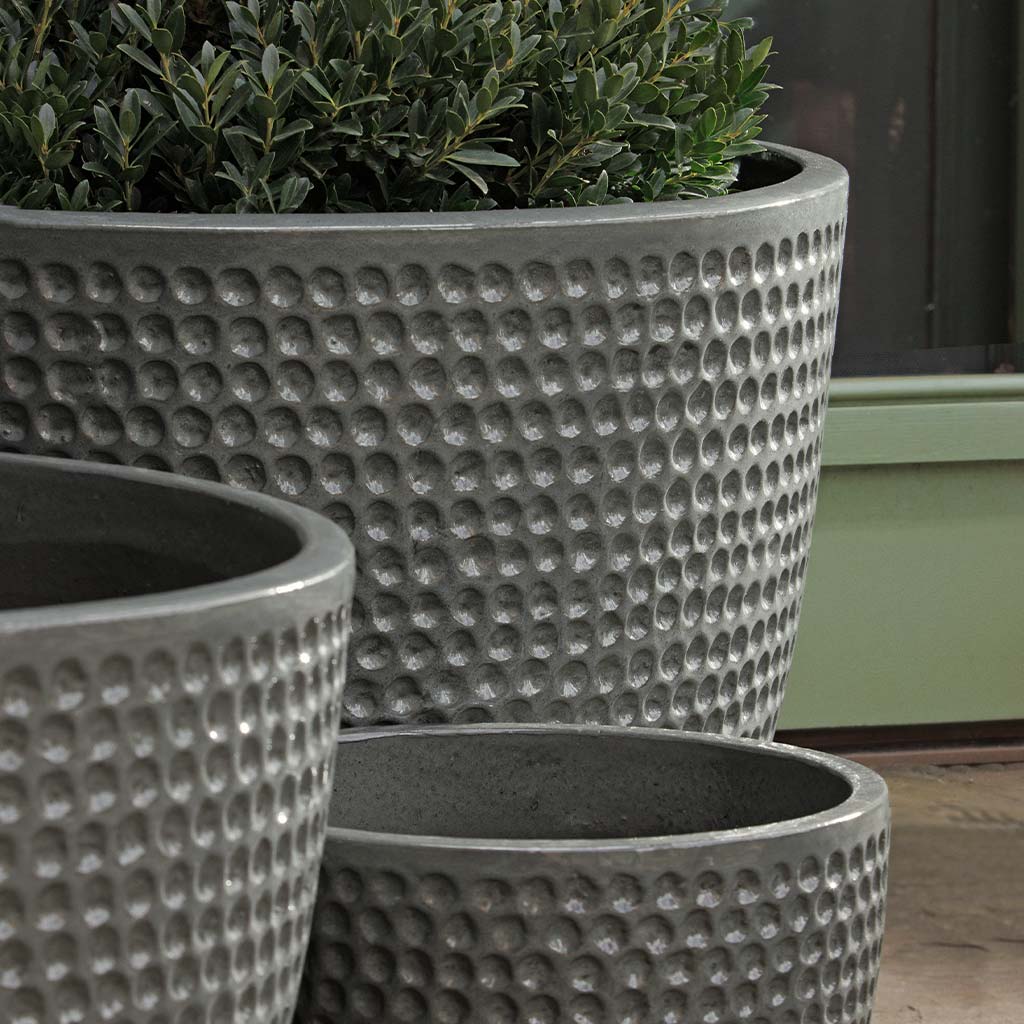 Coin Pot Planter Set Detail (terracotta In Pewter Green)