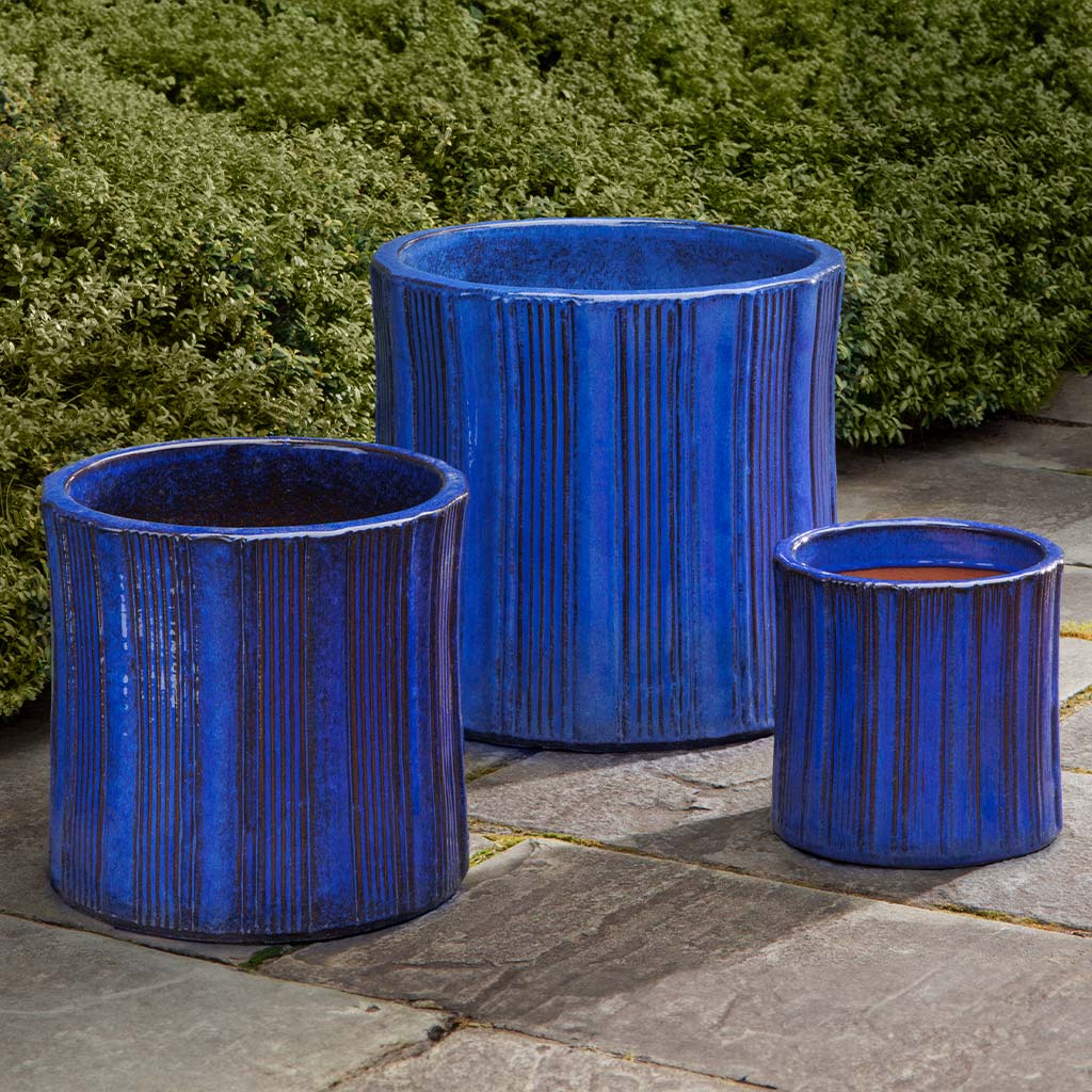 Brush Pot Planter Set (terracotta In Riviera Blue)