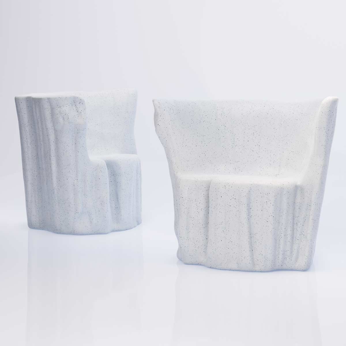 Acacia Chair (fiberglass Resin And Aggregate In White Stone)