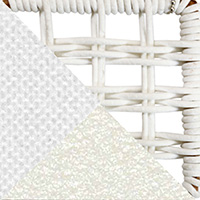 Aluminum White, Wicker Round Snow White, Cushion Olefin White