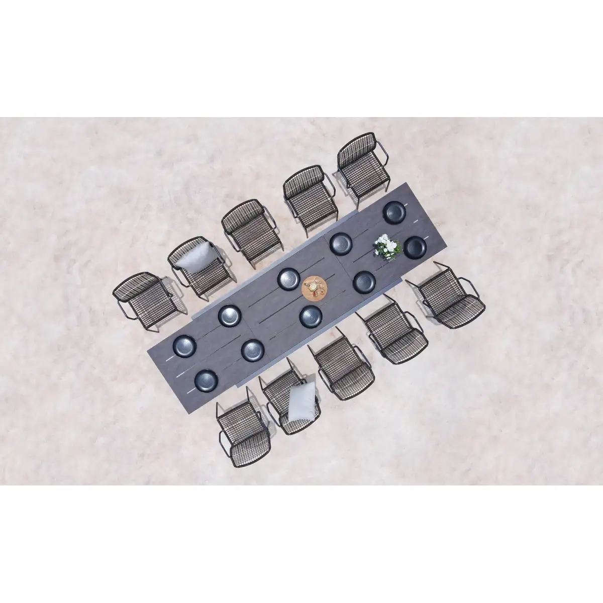 Baia Extension Table & Manda Chair Woven 1