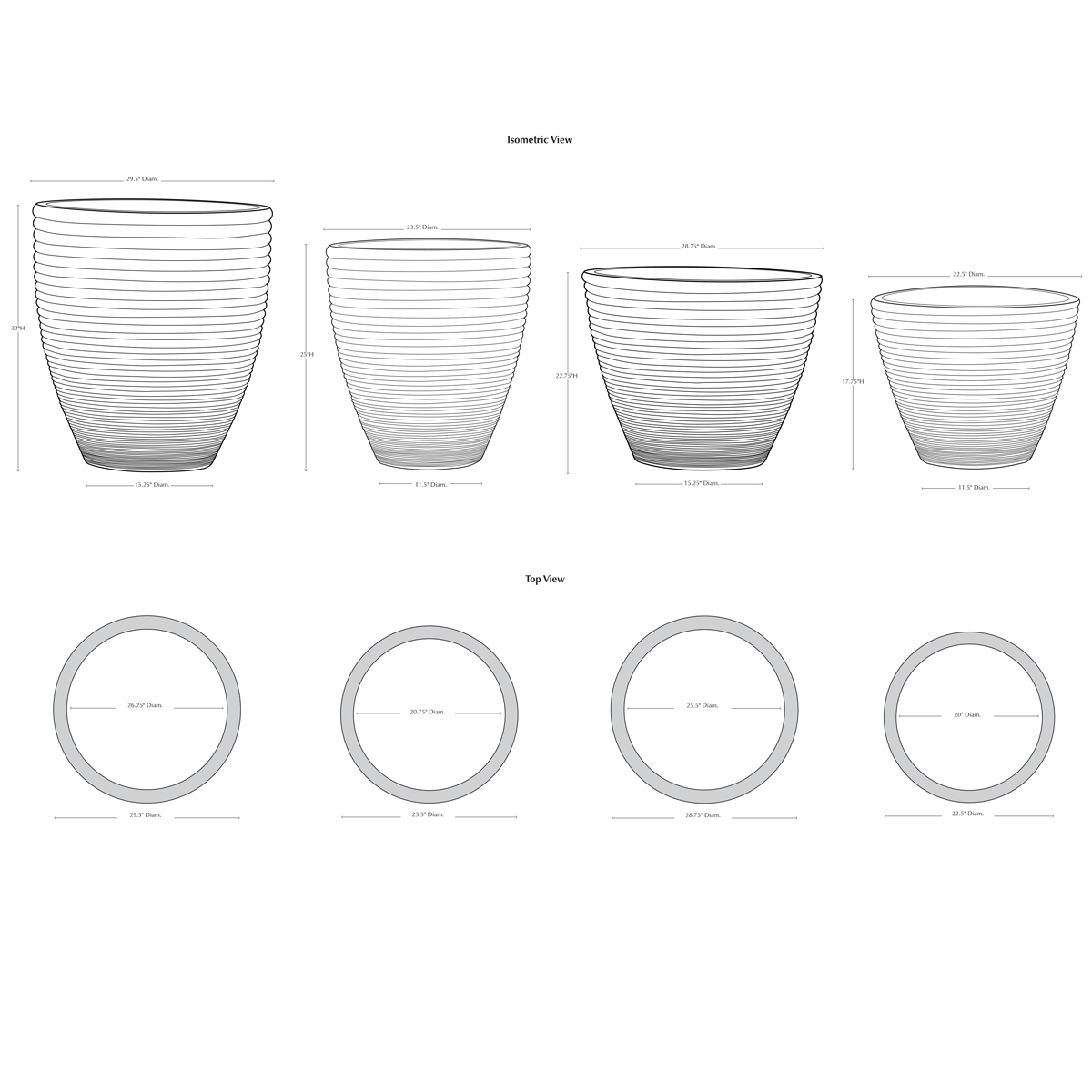 Bibendum Planter Specifications