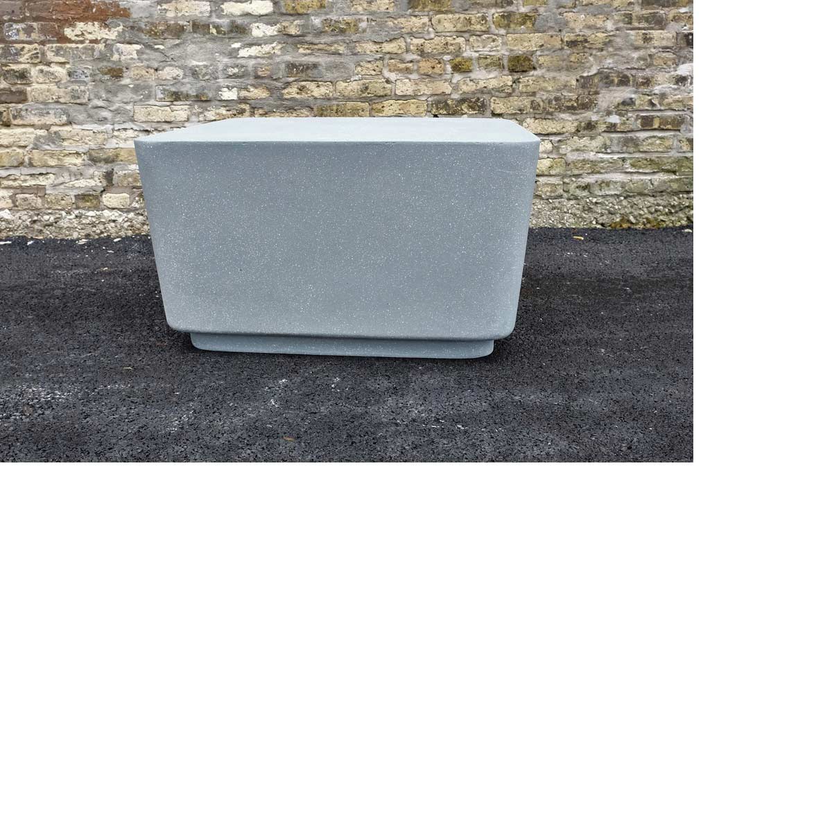 Block Cocktail Table (fiberglass Resin And Aggregate In Gray Stone Finish)