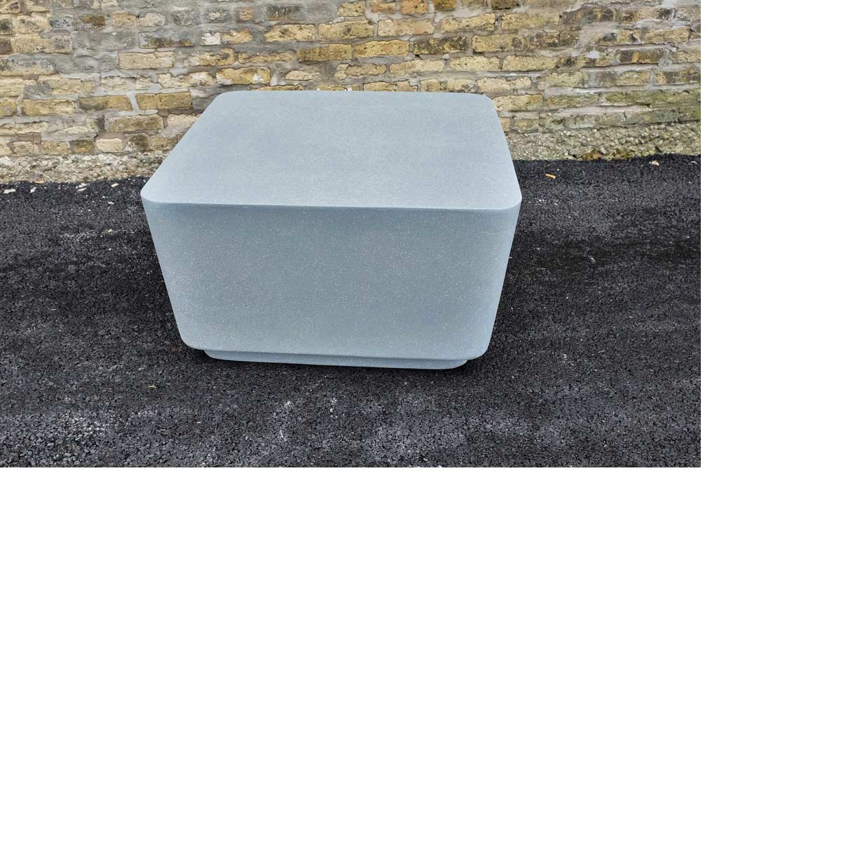 Block Cocktail Table (fiberglass Resin And Aggregate In Gray Stone Finish)