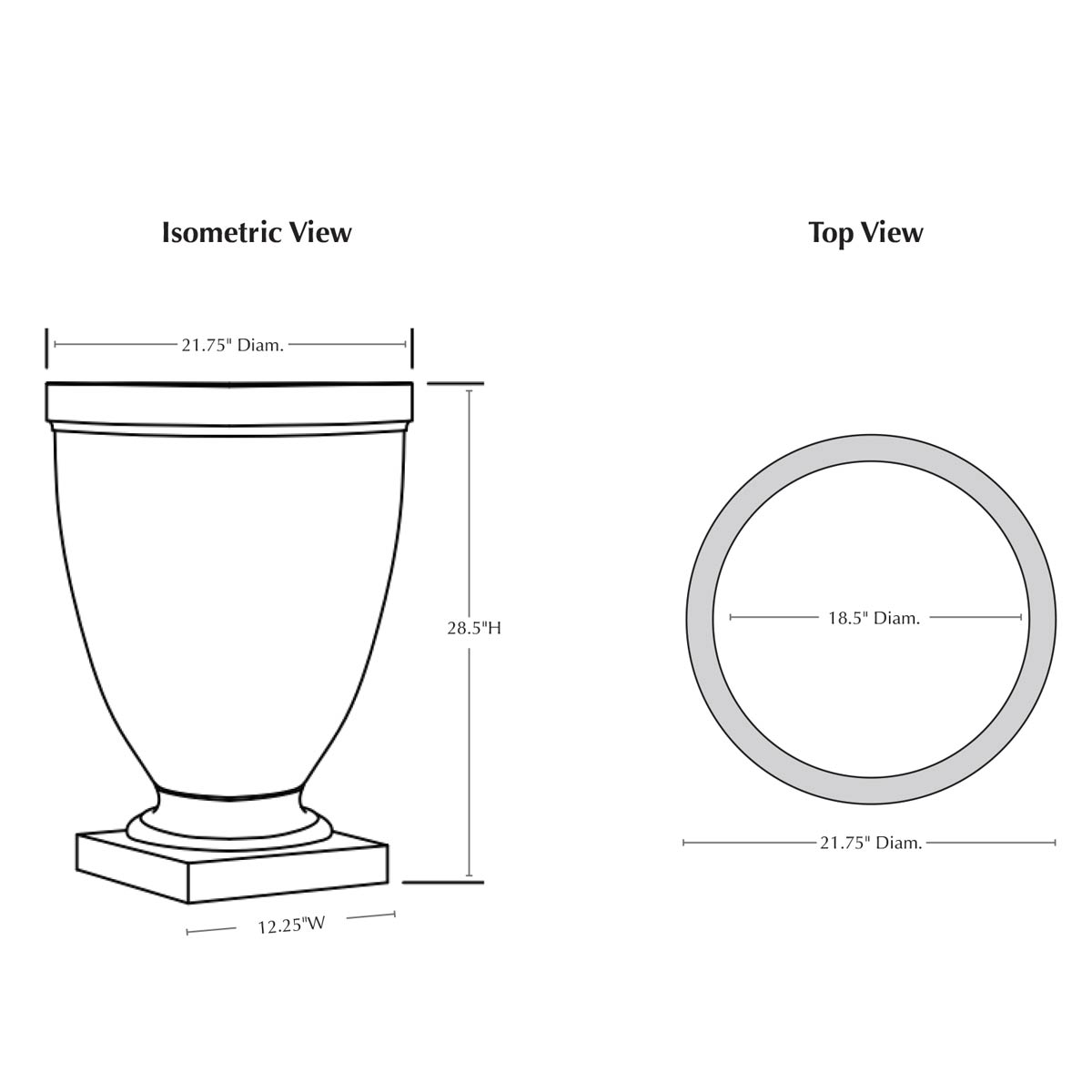 Capitol Hill Urn Specifications