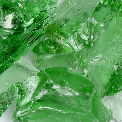 Crystal Green Fire Glass