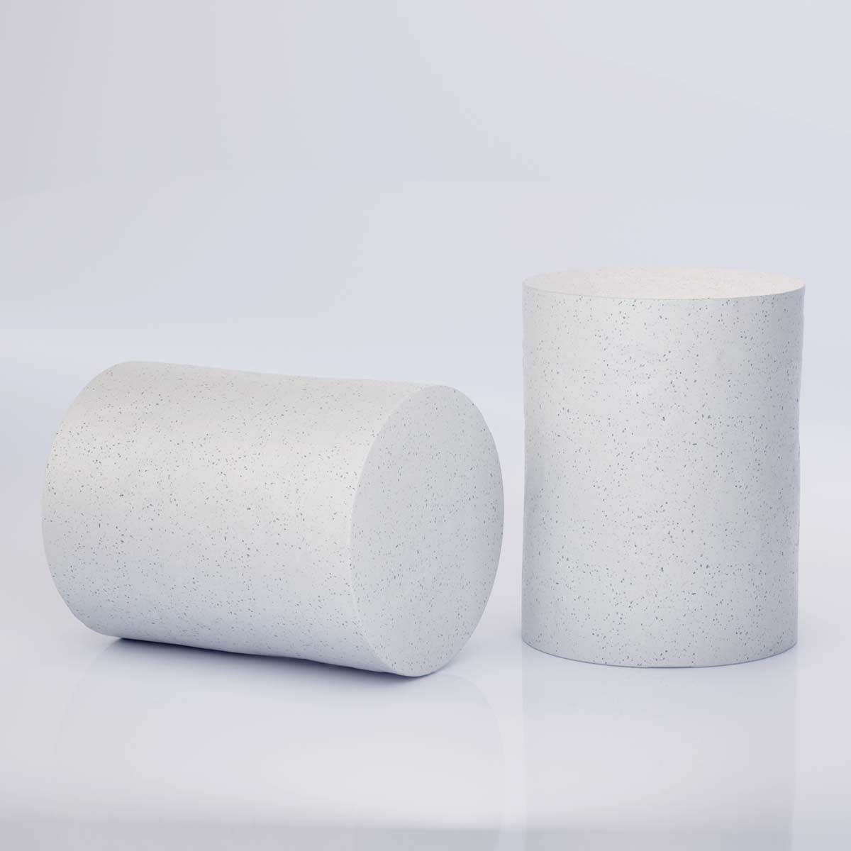 Dock Table Stools (fiberglass Resin And Aggregate In White Stone Finish)