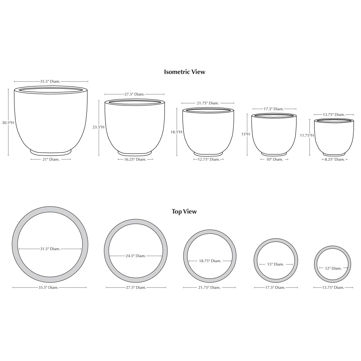 Danilo Planters Specifications
