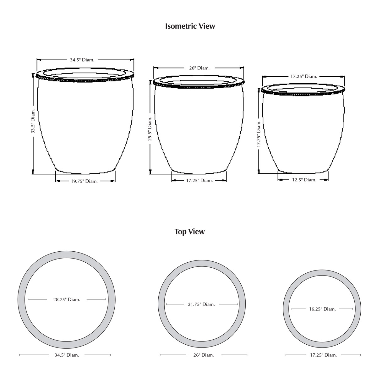 Egg Pot Planter Set Specifications
