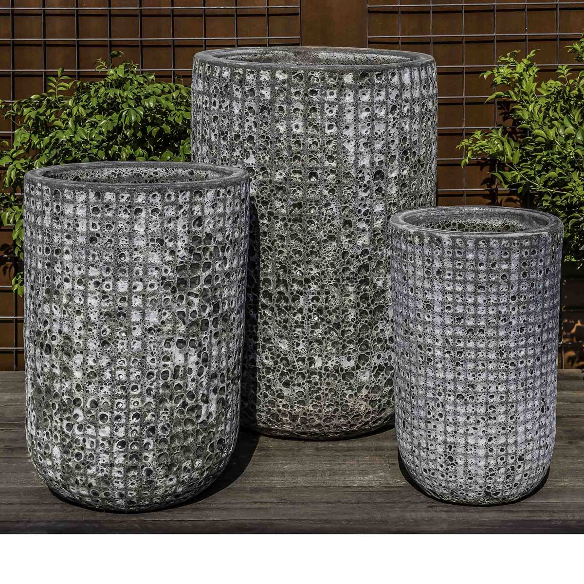 Escada Tall Planters (terracotta In Fossil Grey Finish)