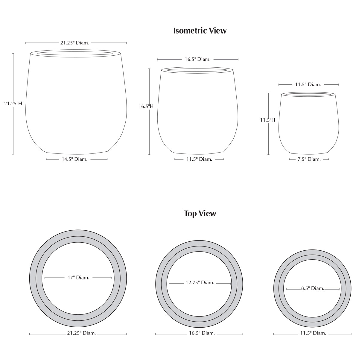 Handspun Linen Planter Series Specifications