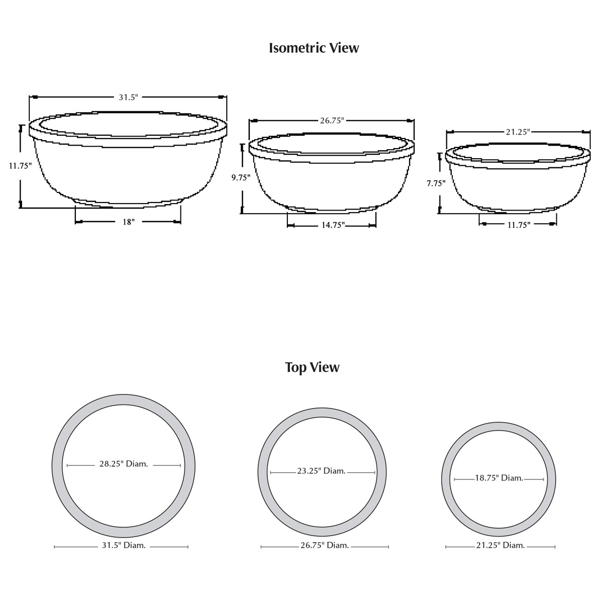 Hoi An Planter Series Specifications