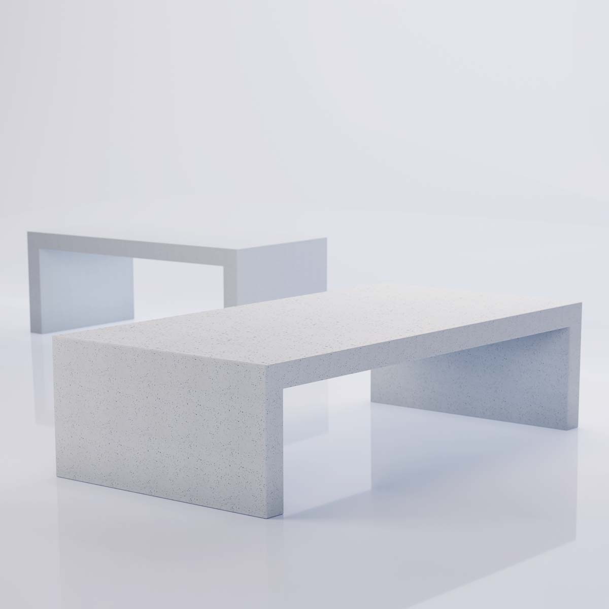Lynne Tell Cocktail Tables (fiberglass Resin And Aggregate In White Stone)
