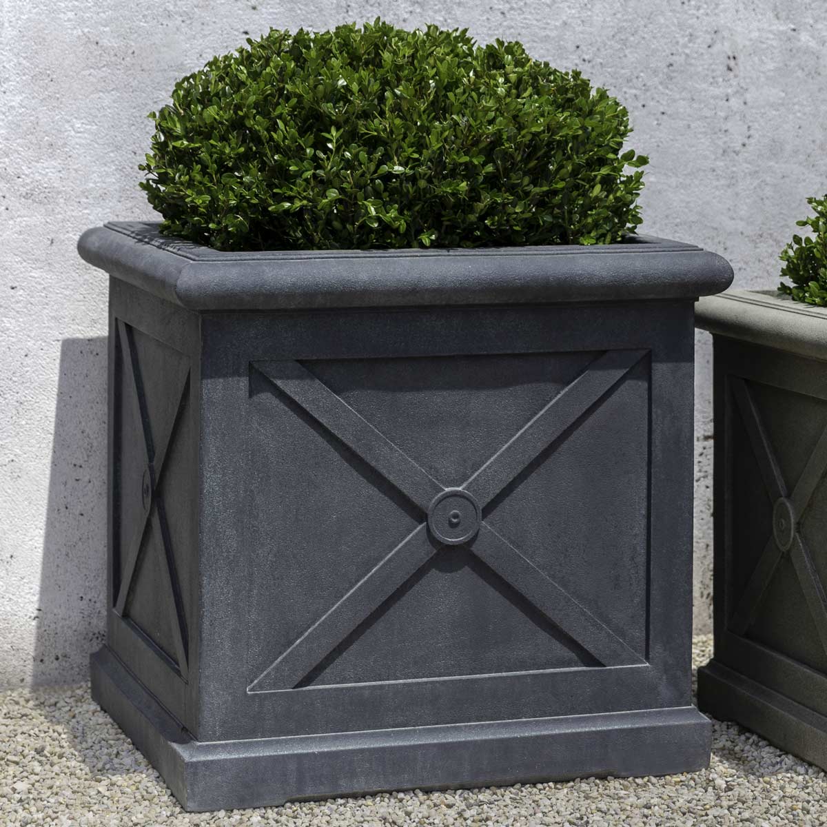 Large Montparnasse Planter (cast Stone In Lead Antique Finish)