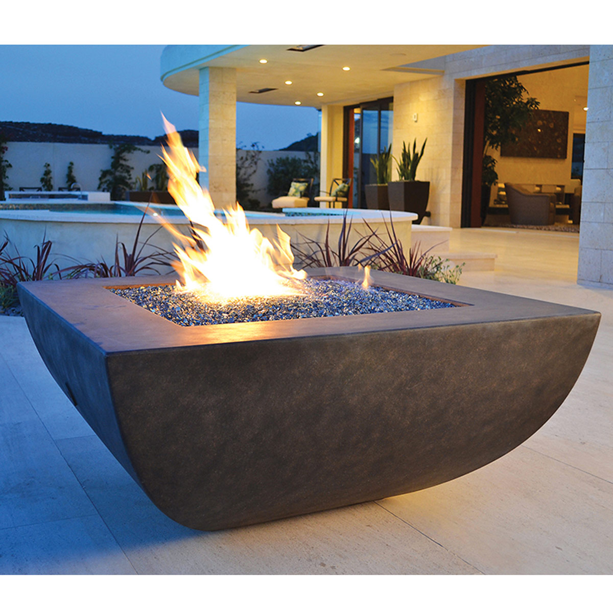 Legacy Square Fire Table Outdoors