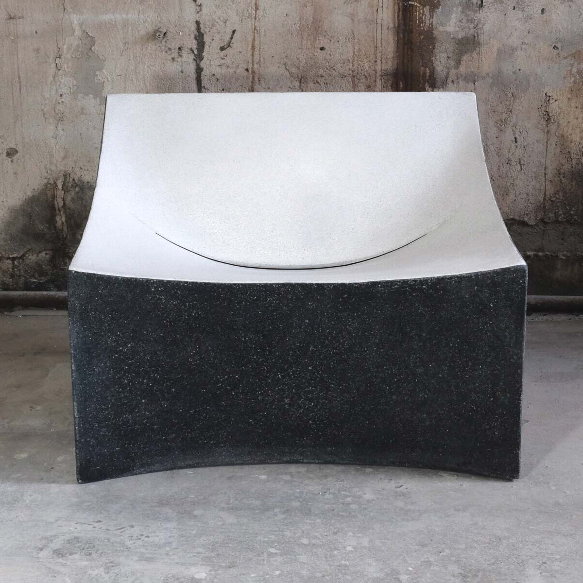 Lucio Lounge Chair (fiberglass Resin And Aggregate In Black And White Dual Tone Finish)