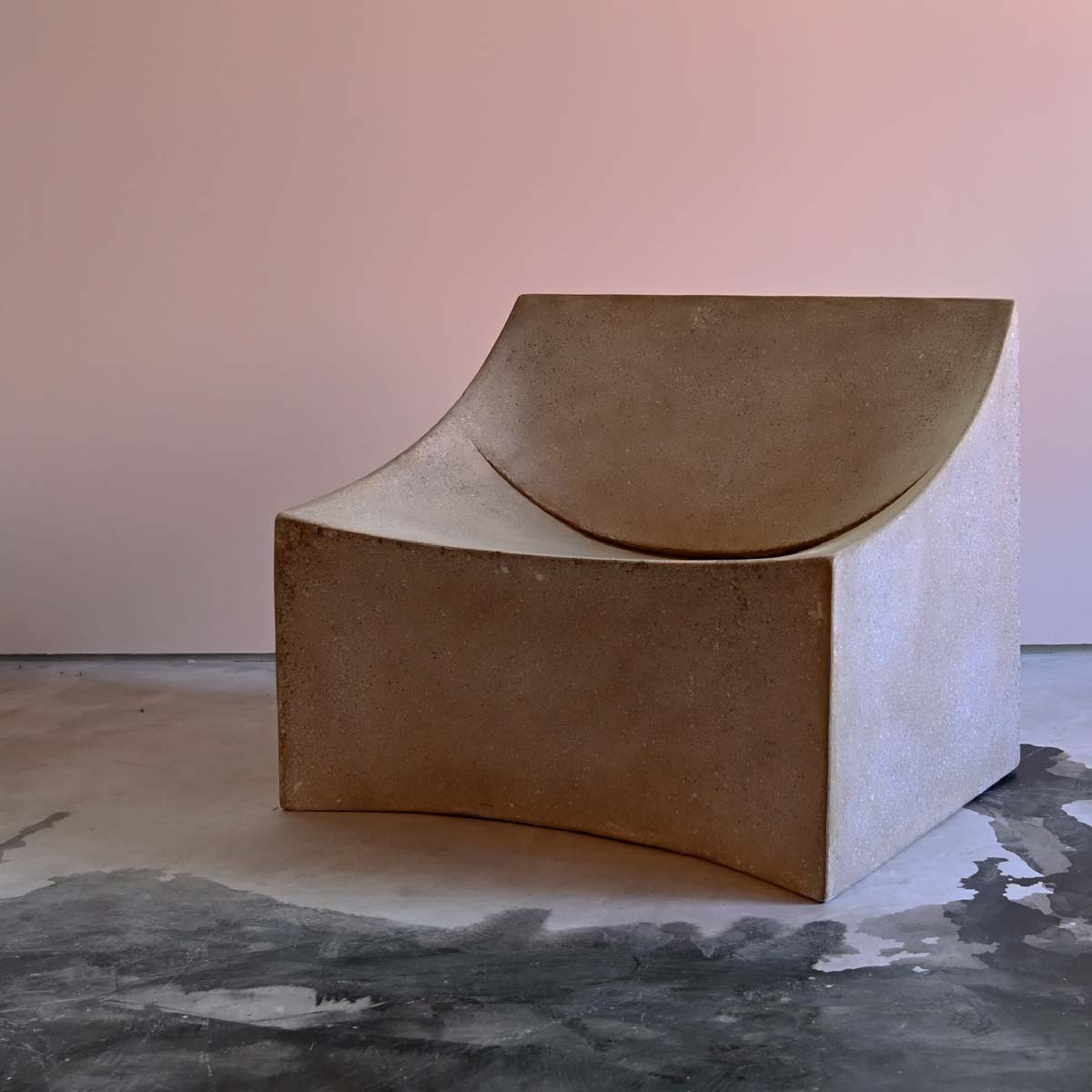 Lucio Lounge Chair (fiberglass Resin And Aggregate In Aged Stone Finish)