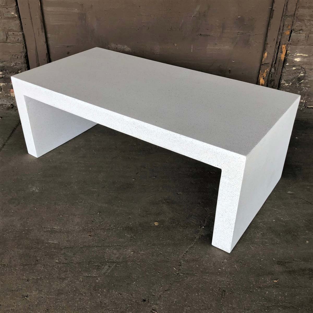 48"w Lynne Tell Coffee Table (fiberglass Resin And Aggregate In White Stone)