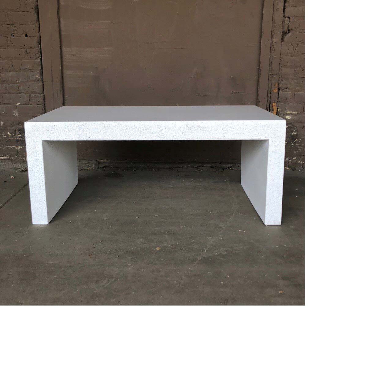 48"w Lynne Tell Coffee Table (fiberglass Resin And Aggregate In White Stone)