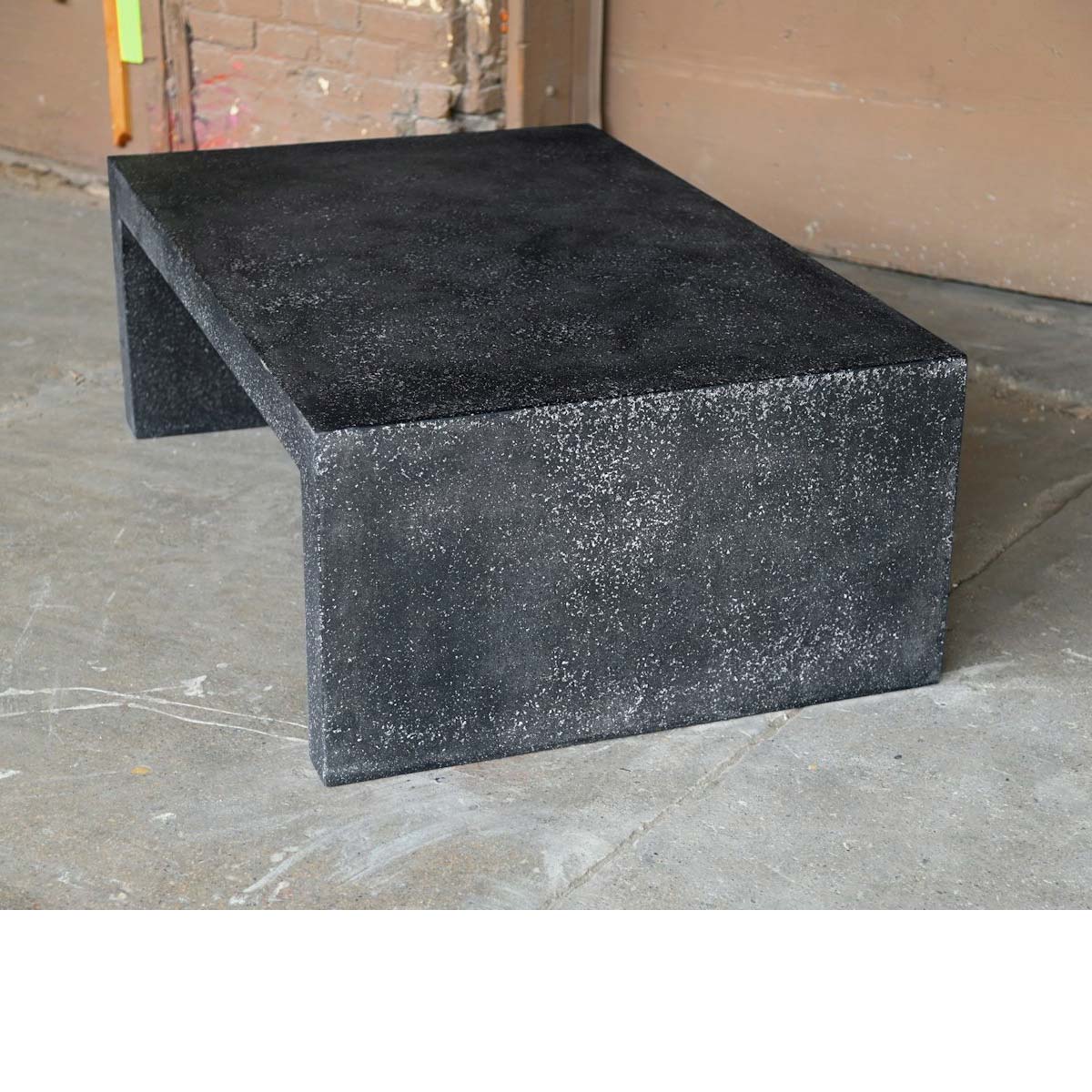 54"w Lynne Tell Coffee Table (fiberglass Resin And Aggregate In Coal Stone)