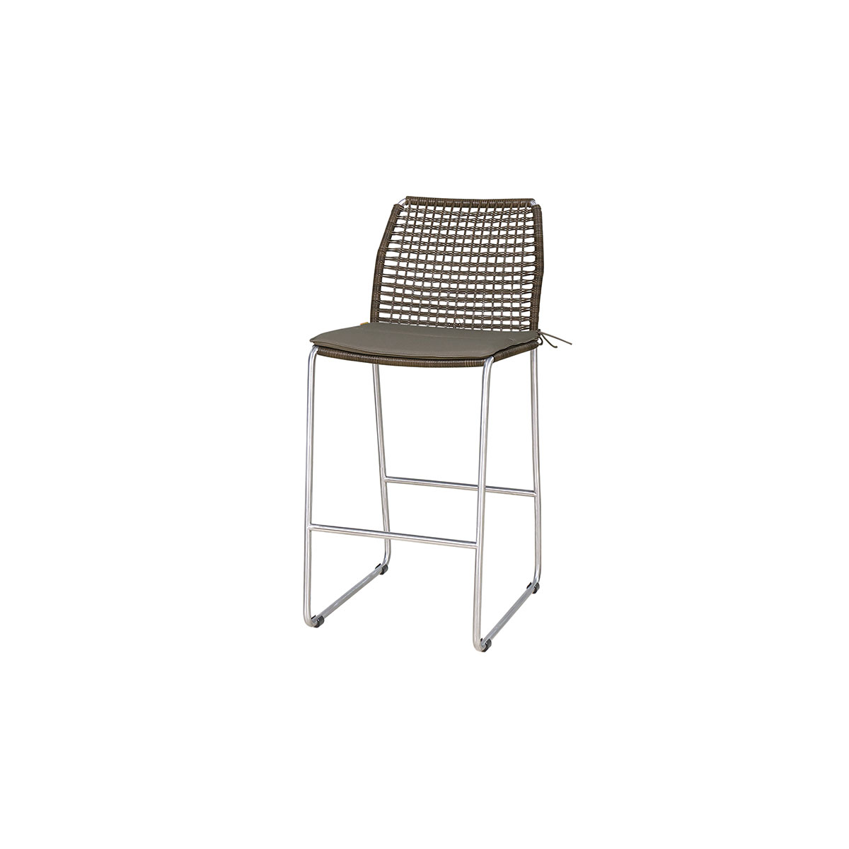 Manda Bar Side Chair With Optional Cushion (taupe) Stainless Steel, Synthetic Wicker,