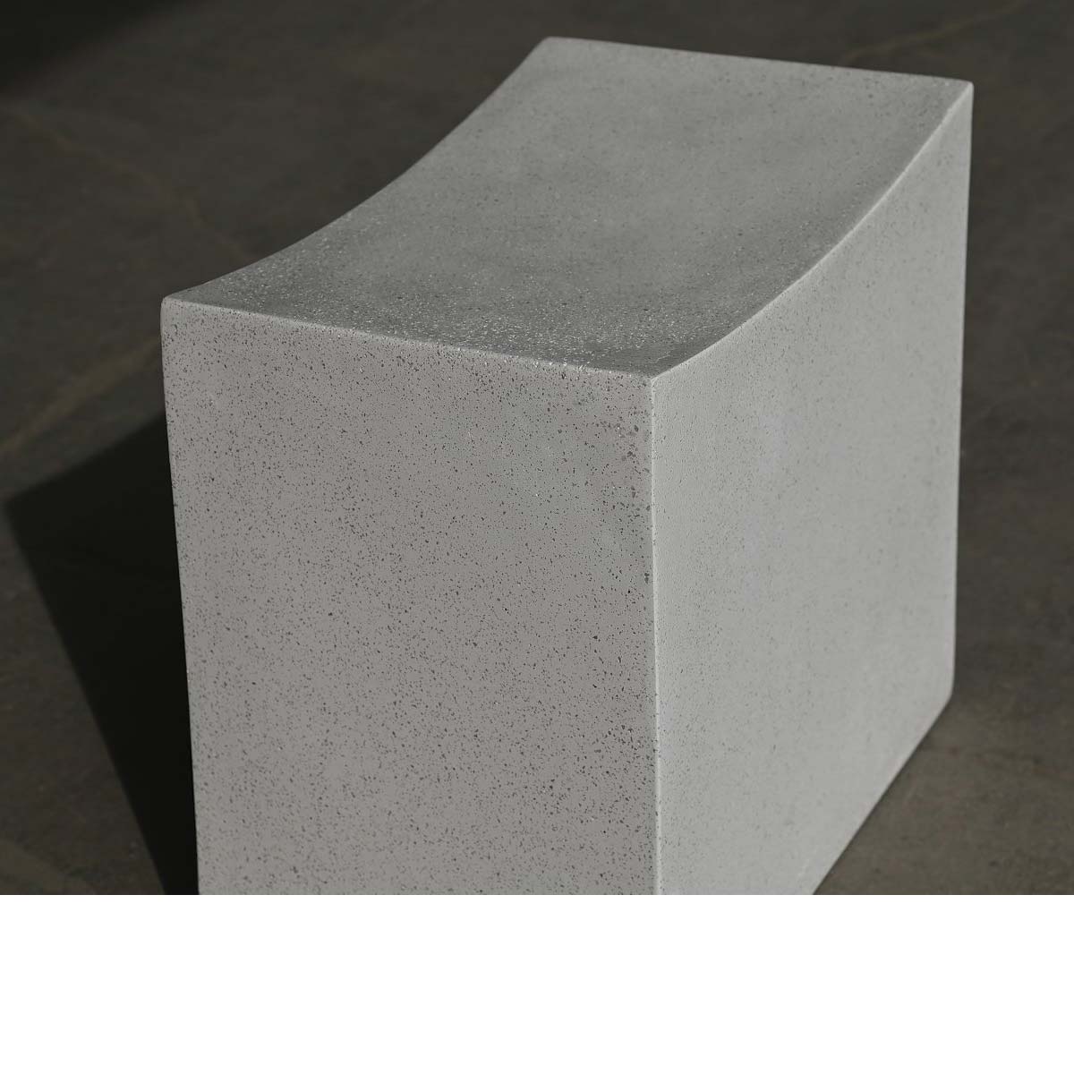Mason Cut Stool Detail (fiber Resin And Aggregate In White Stone)