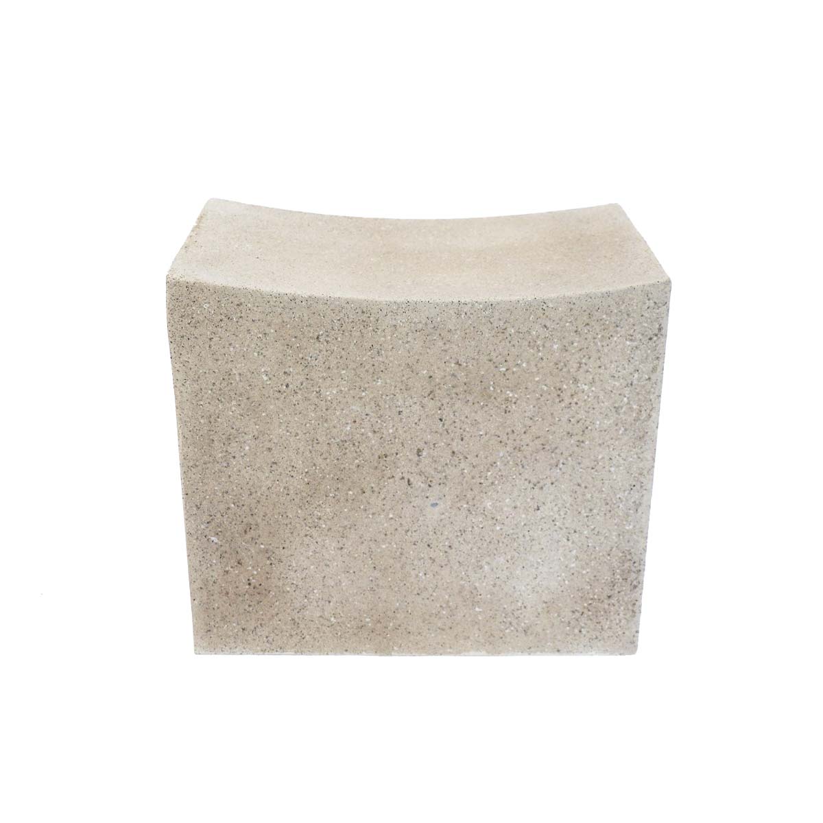 Mason Cut Stool (fiber Resin And Aggregate In Aged Stone)