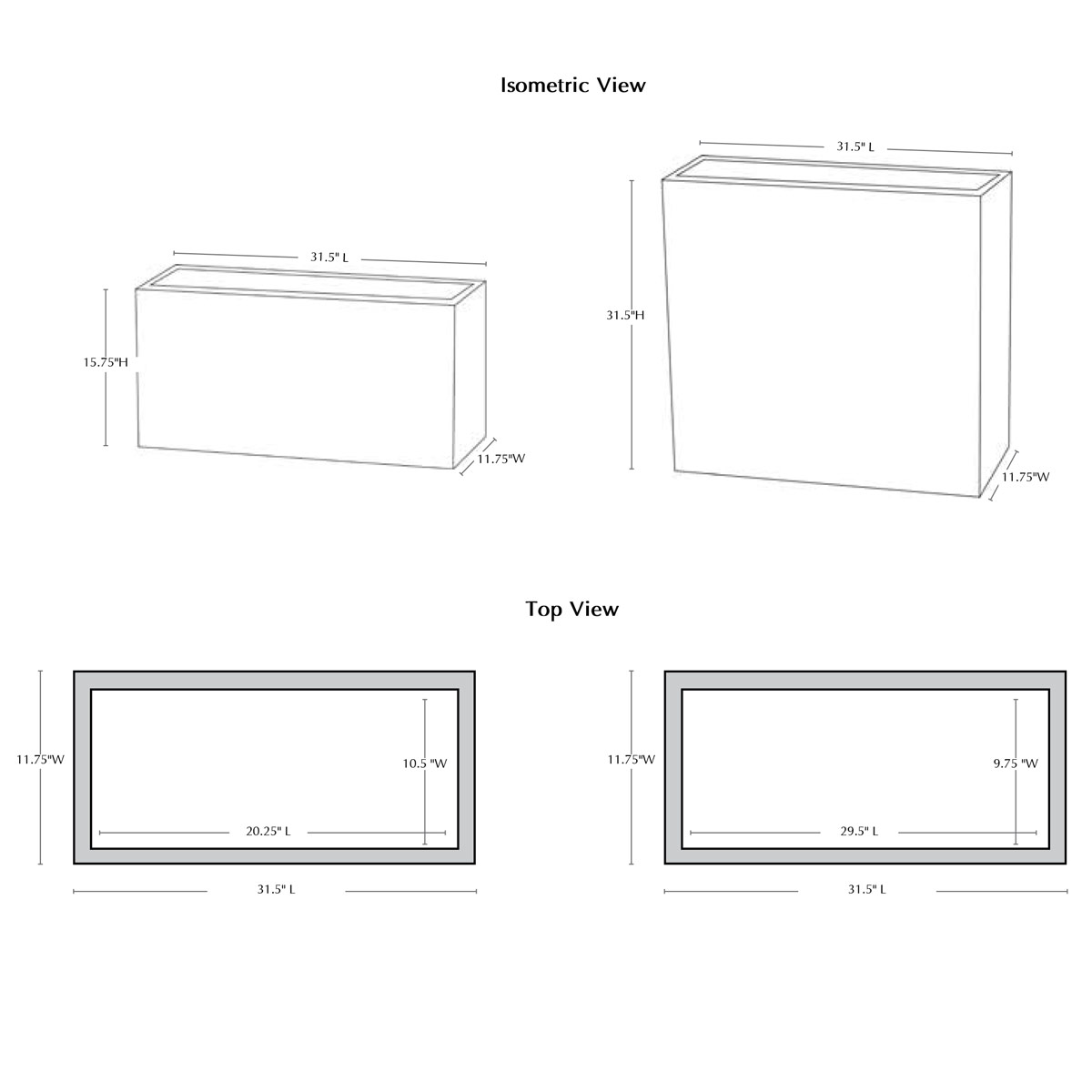 Metro Box Planter Specifications