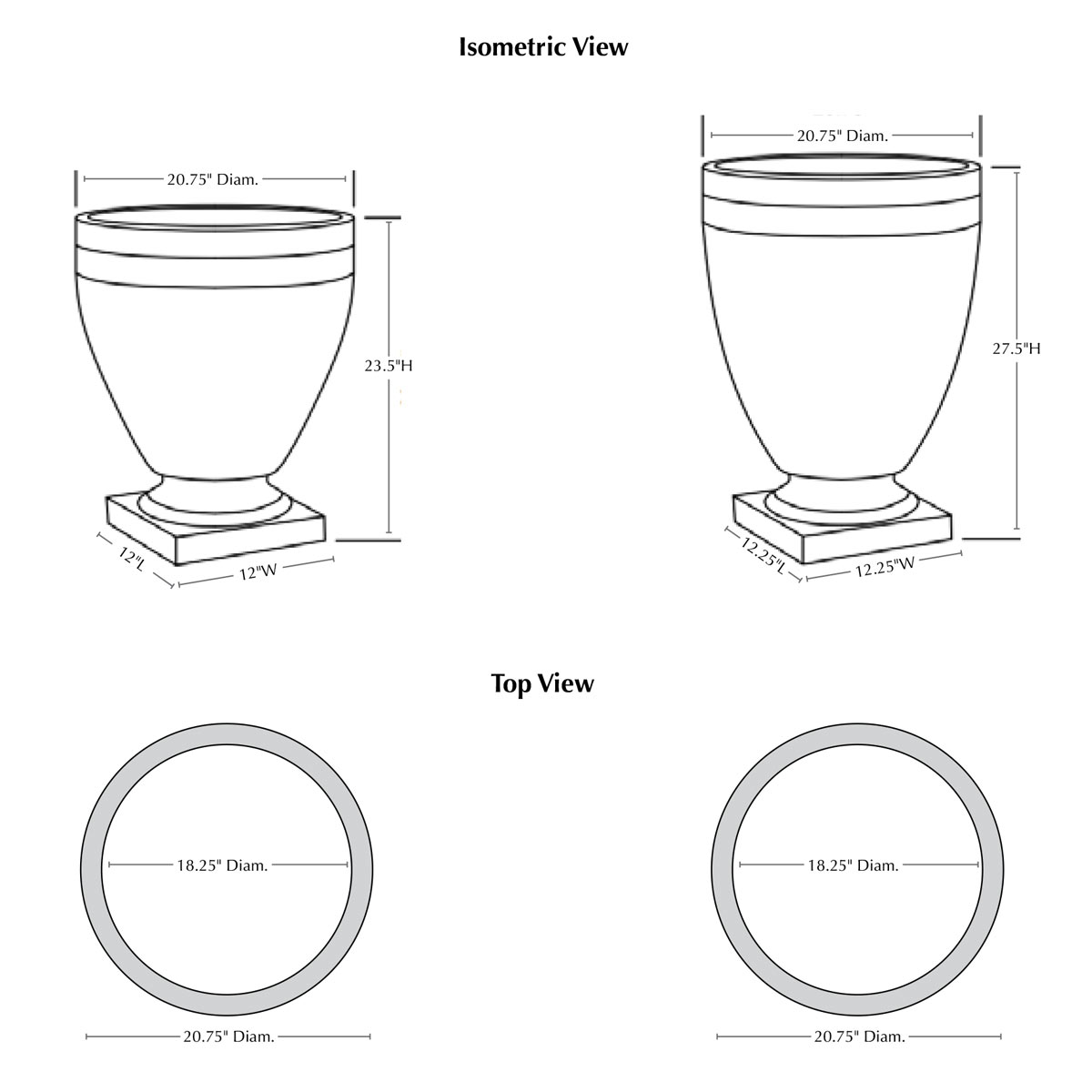 Moderne Planter Specifications