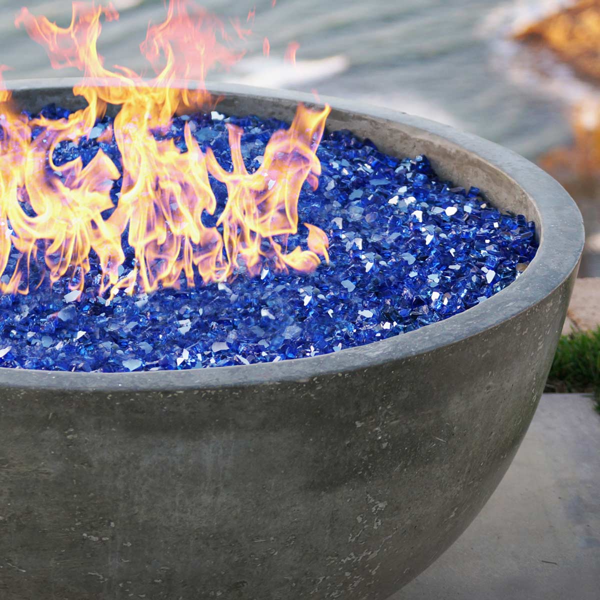 Moderno I Fire Pit Detail (glass Fiber Reinforced Cement In Pewter With Optional Fire Glass)
