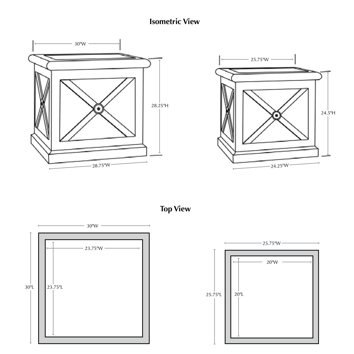 Montparnasse Planters Specifications
