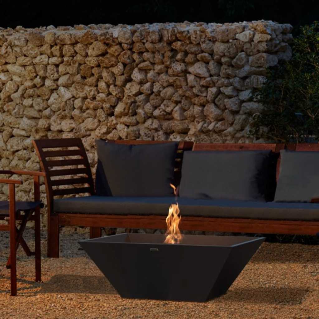 Nova 850 Fire Pit in Natural concrete finish with clean-burning flame