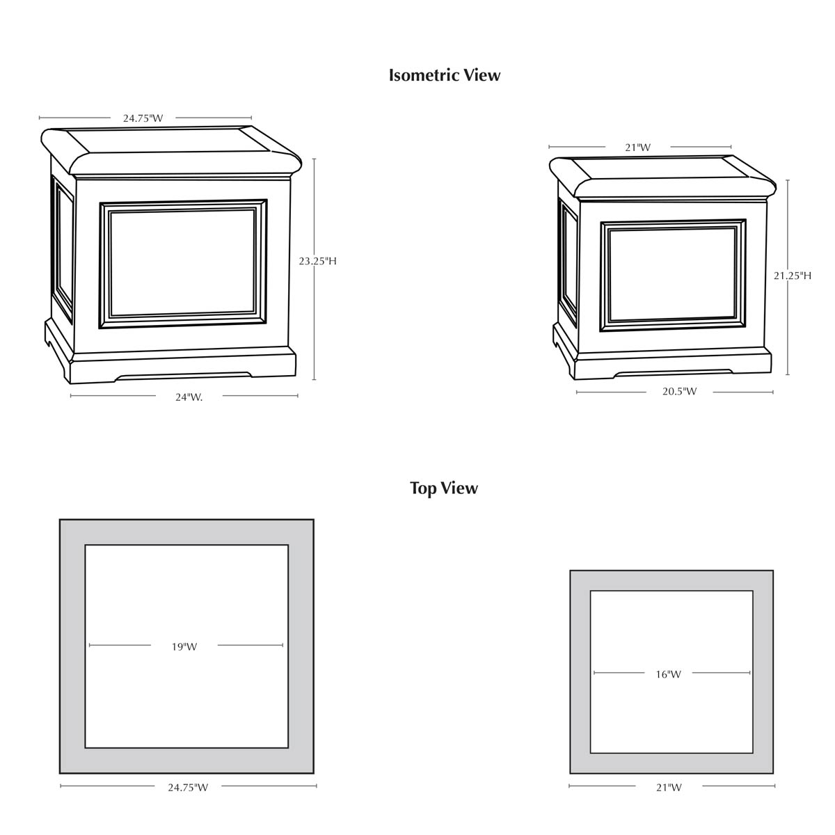 Orleans Planters Specifications