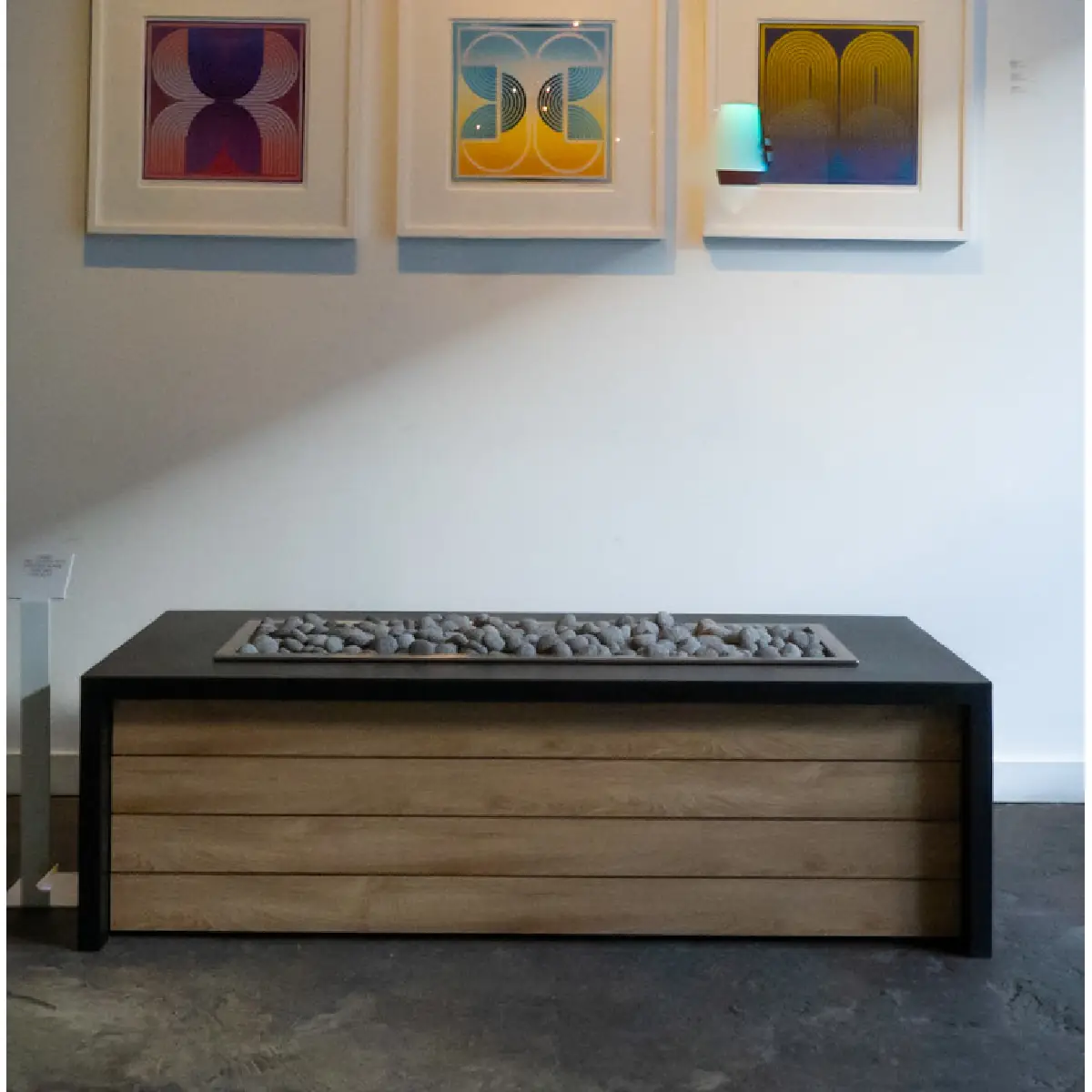 Panel Indoors panel firepit metal modern aluminum steel