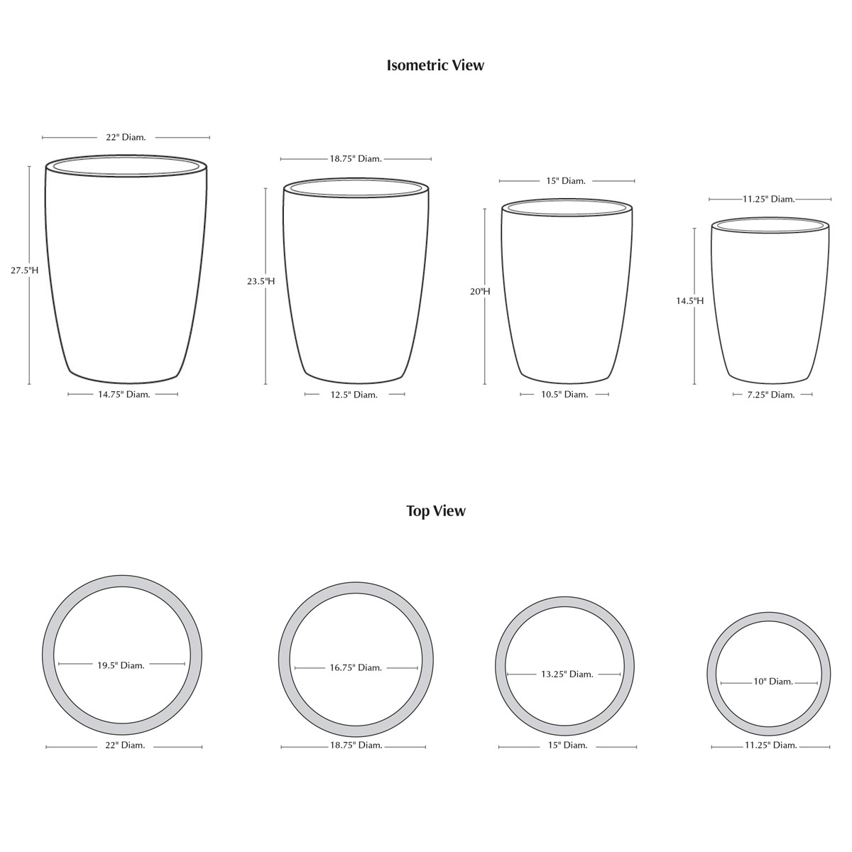 Perla Planter Specifications