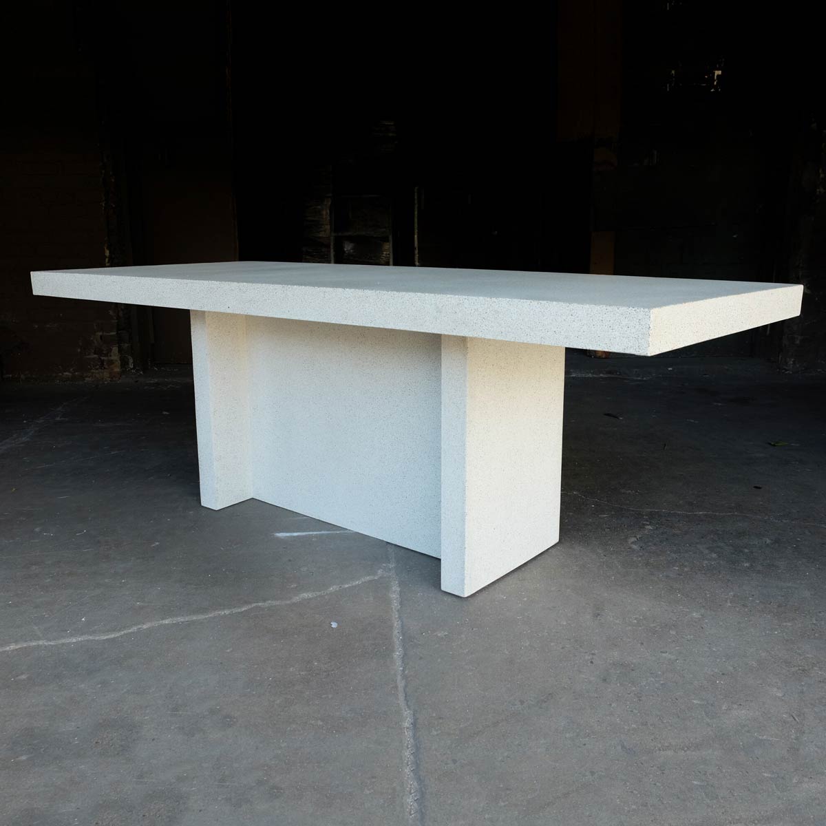 Slab Dining Table Narrow (fiberglass Resin And Aggregate In Natural Stone Finish)