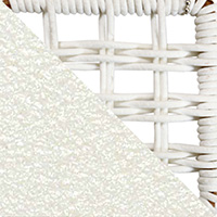 Stainless Steel White, Wicker Round Snow White