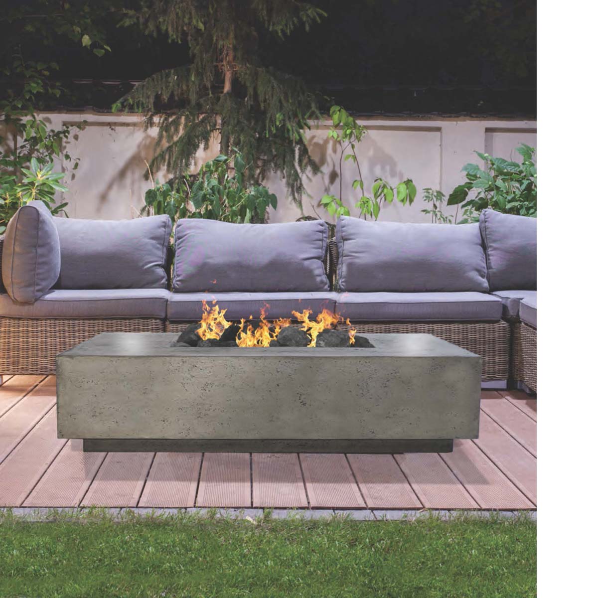 Tavola Iv Fire Table (gfrc In Pewter)