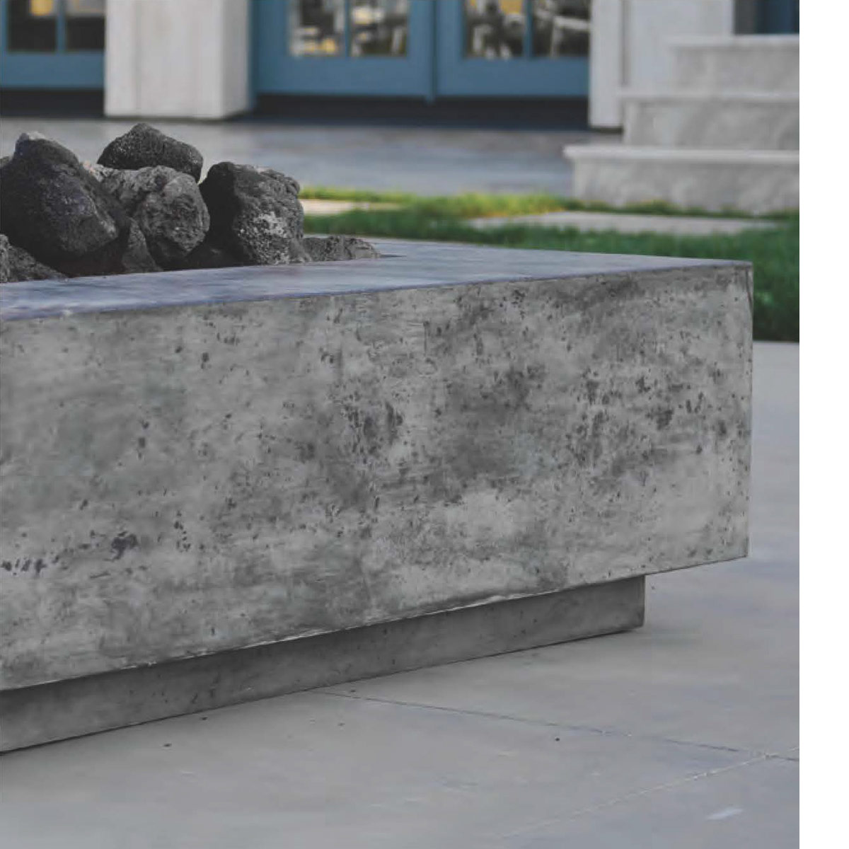 Tavola Iv Fire Table Detail (gfrc In Pewter)