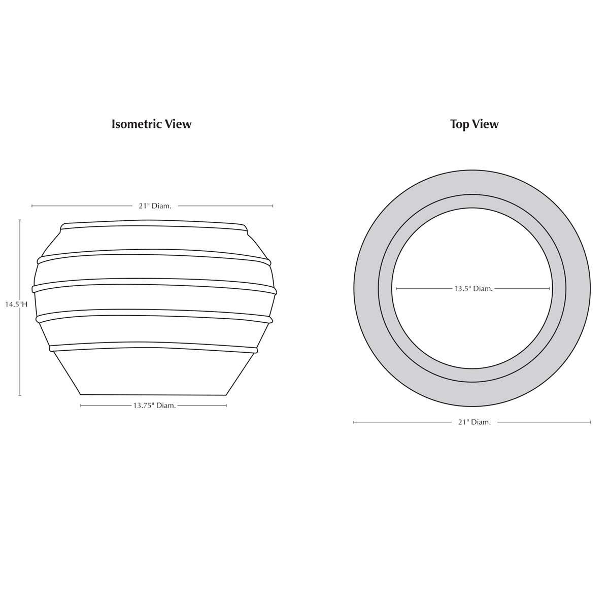 Thea Planter Specifications