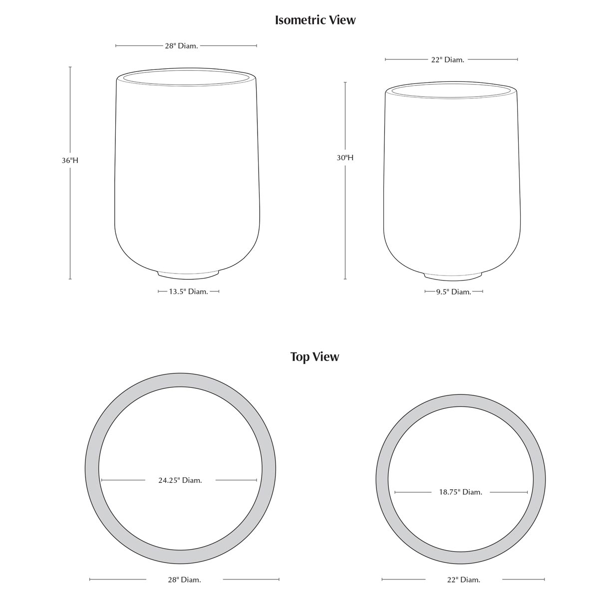 Tribeca Tall Planter Specifications