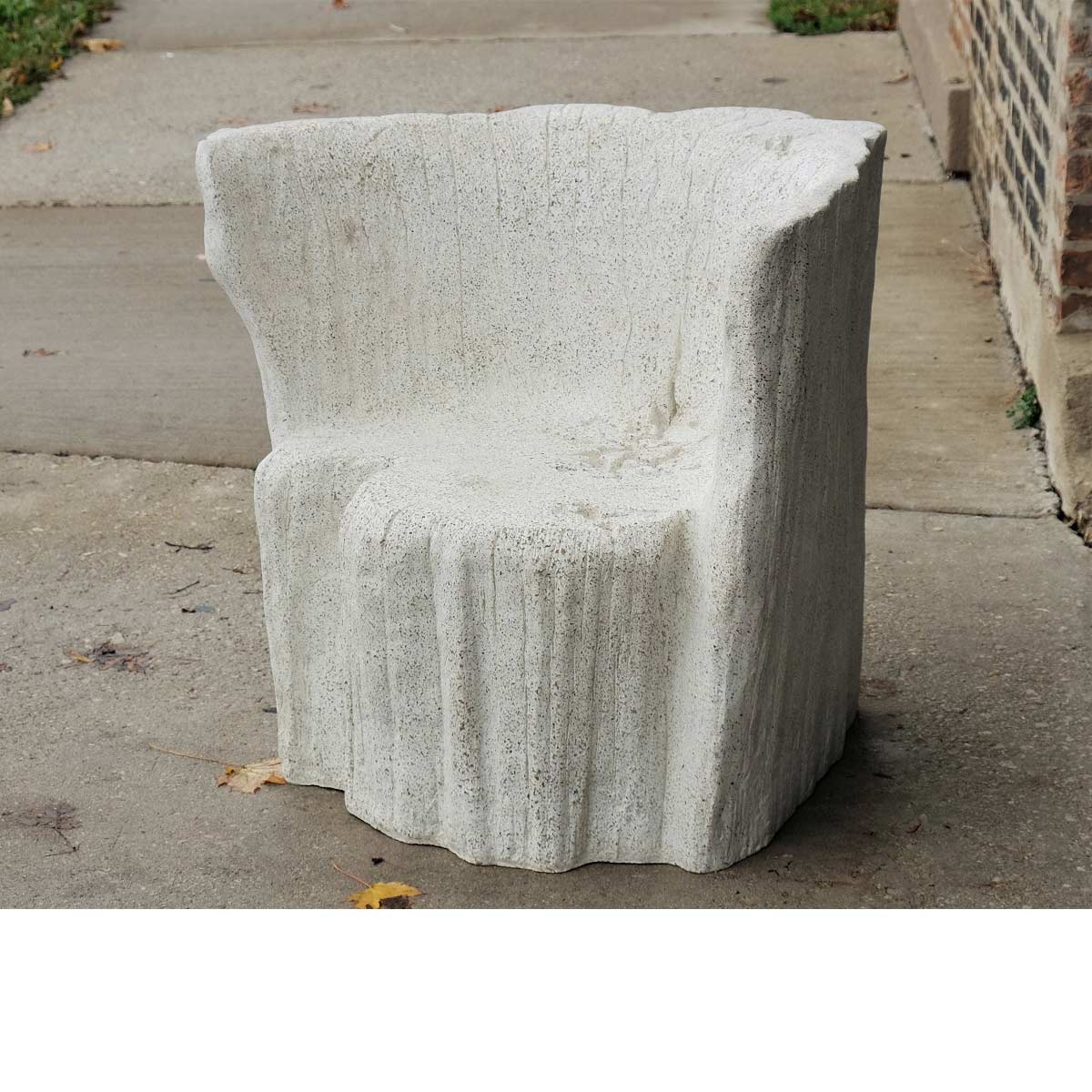 Acacia Chair (fiberglass Resin And Aggregate In White Stone)