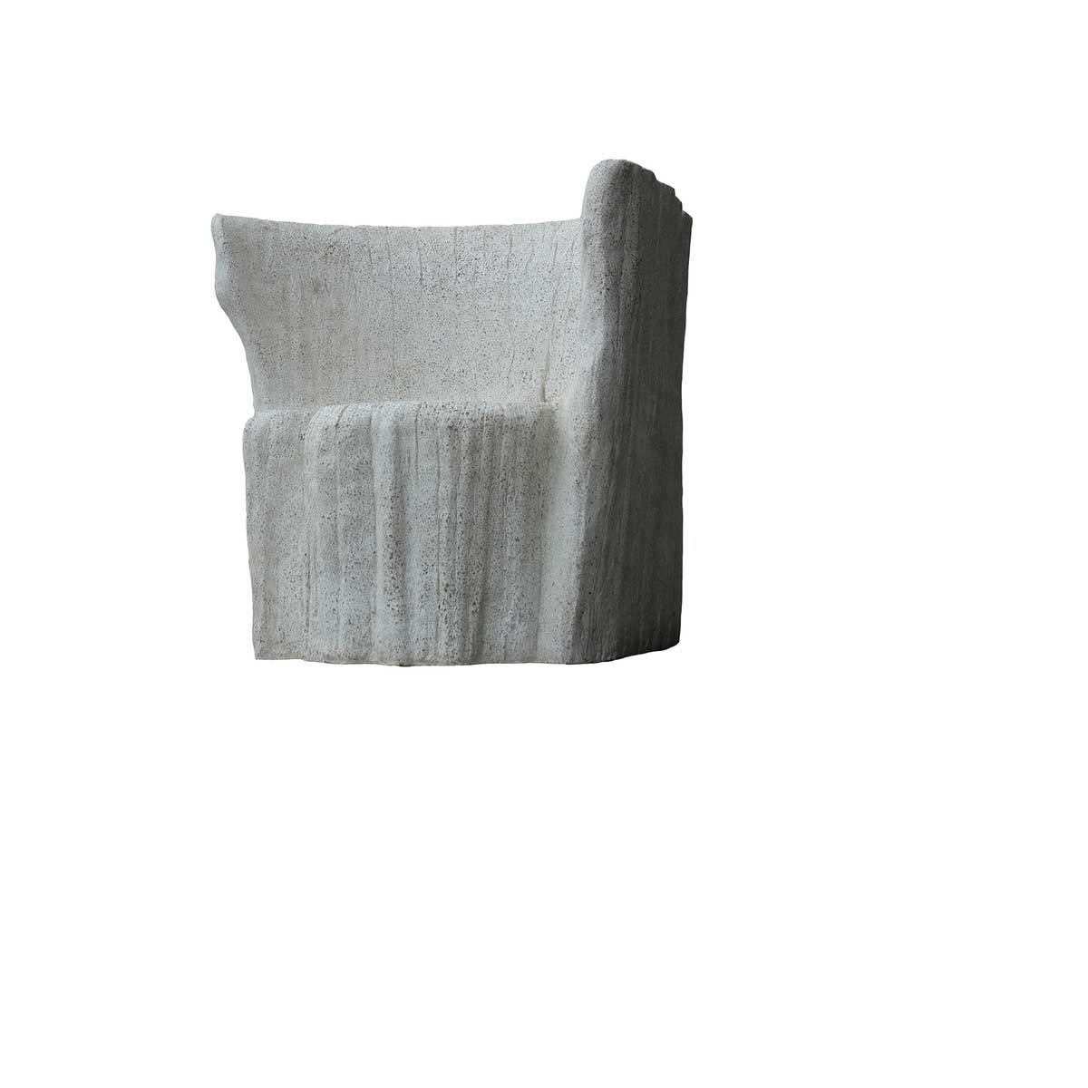 Acacia Chair (fiberglass Resin And Aggregate In White Stone)