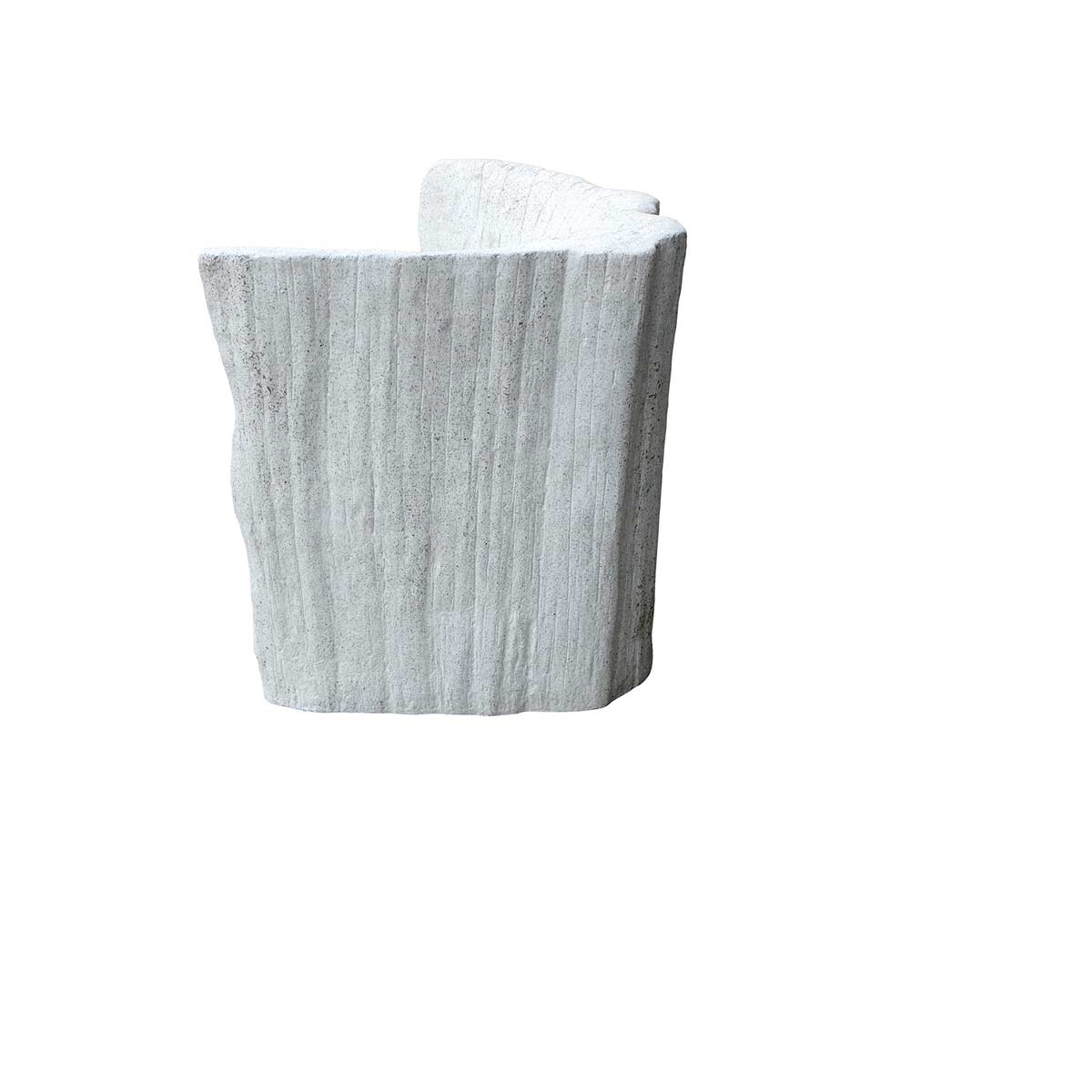 Acacia Chair (fiberglass Resin And Aggregate In White Stone)