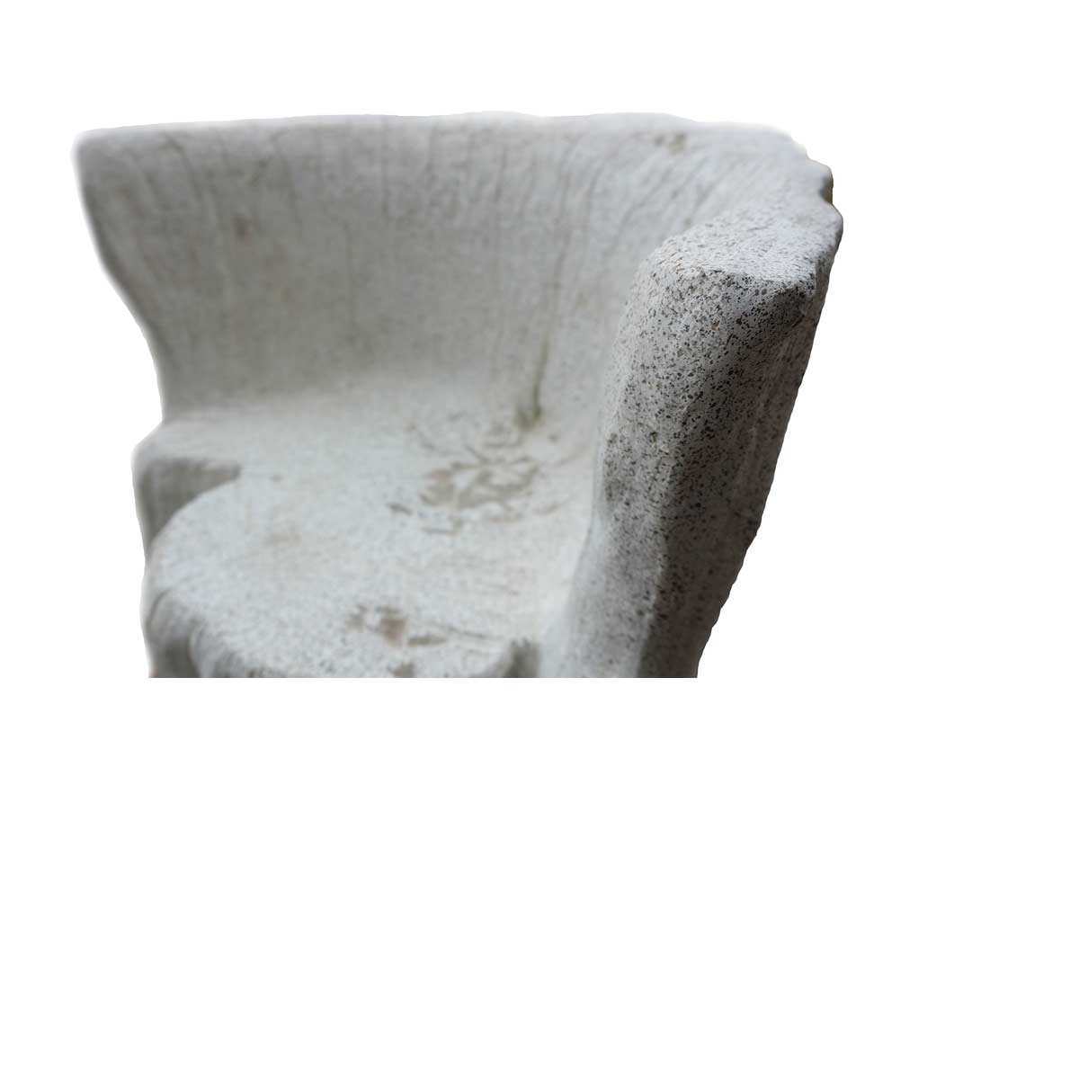 Acacia Chair Detail (fiberglass Resin And Aggregate In White Stone)