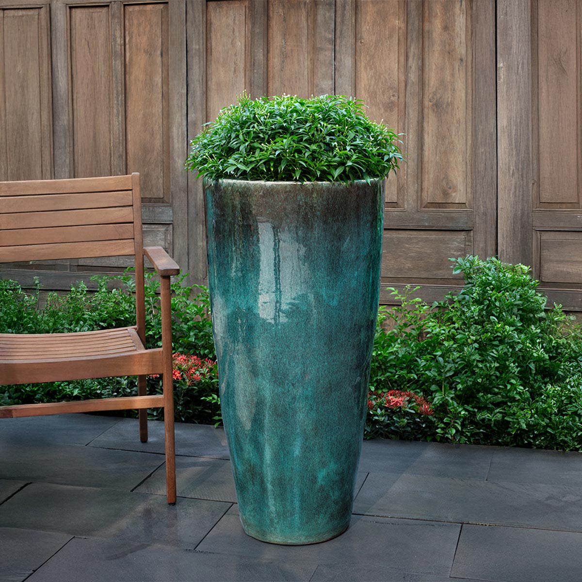 Aluan Tall Planter in Antique Jade