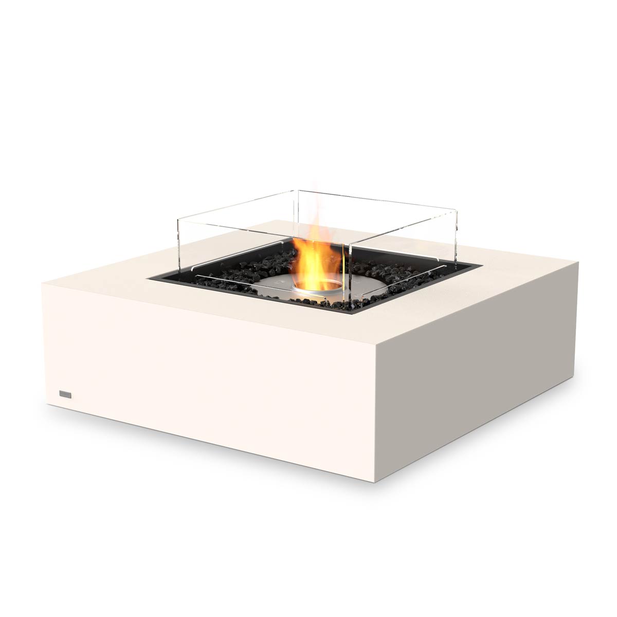 Base 30 Fire Pit Table (concrete In Bone, Ethanol Burner In Stainless)