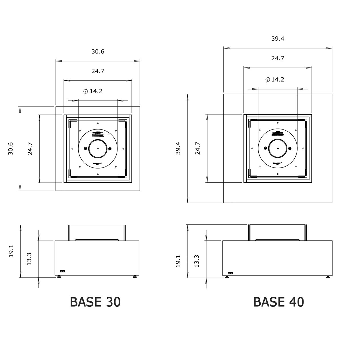 Base Fire Pit Tables Specifications